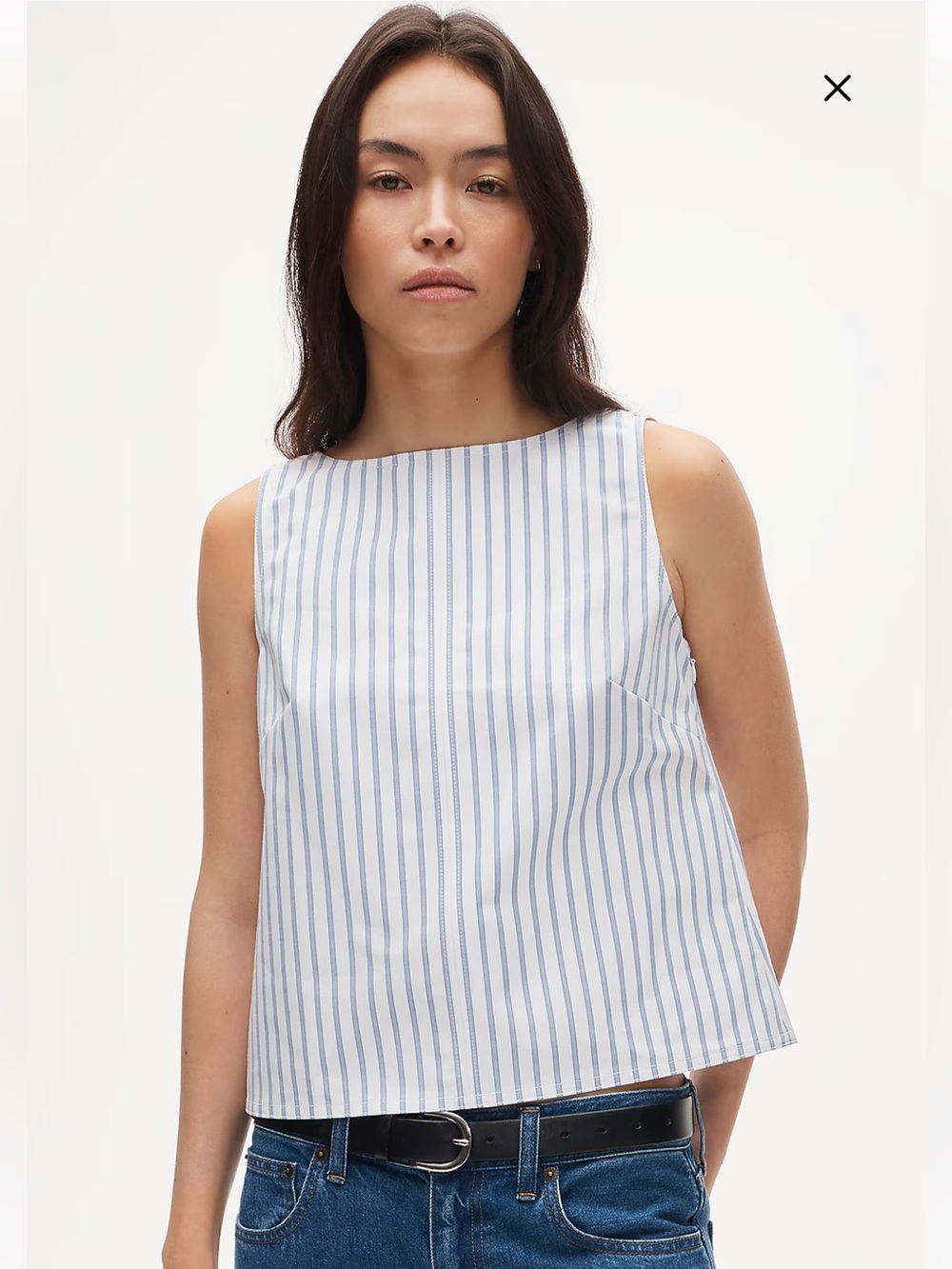 NWT J Crew Shell top in striped double cotton poplin